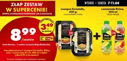 Biedronka Zestaw: lasagne z kurczakiem, 4 sery + lemoniada Riviva 500 ml, różne rodzaje oferta