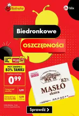 Biedronka Masło ekstra z Polskiej Mleczarni 82% oferta