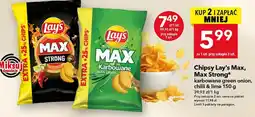 Lewiatan Chipsy Lay's Max, Max Strong, karbowane green onion, chilli & lime oferta