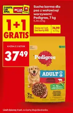 Biedronka Sucha karma dla psa z wołowiną warzywami 1+1 GRATIS oferta