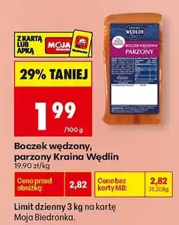 Biedronka Boczek wędzony parzony oferta
