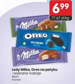 Market Point Lody Milka, Oreo na patyku wybrane rodzaje oferta