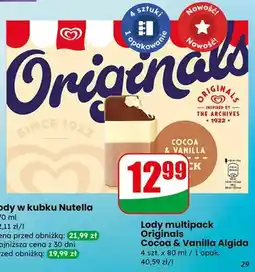 Dino Lody multipack Originals Cocoa & Vanilla Algida oferta