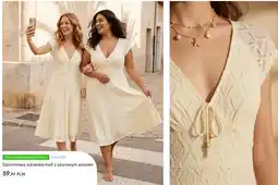 Sinsay Dzianinowa sukienka midi z ażurowym wzorem oferta