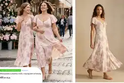 Sinsay Wiskozowa sukienka midi z rozcięciem w kwiaty oferta