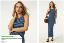 Sinsay Bawełniana prążkowana sukienka midi bez rękawów oferta