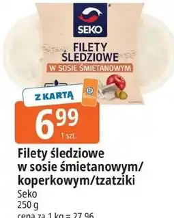 E.Leclerc Seko Filety śledziowe w sosie śmietanowym/ koperkowym/tzatziki oferta