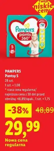 Lidl PAMPERS Pantsy 5 28 szt oferta