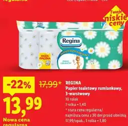 Lidl Papier toaletowy rumiankowy, 3-warstwowy REGINA oferta
