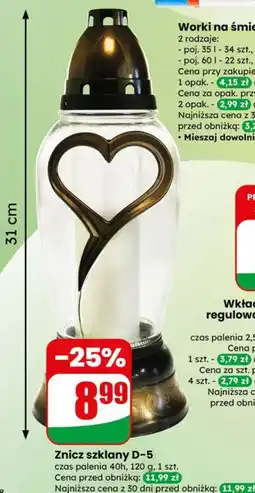 Dino Znicz szklany D-5 czas palenia 40h, 120 g, 1 szt oferta