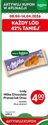 Żabka Lody Milka Chocolate Pretzel lub Oreo oferta