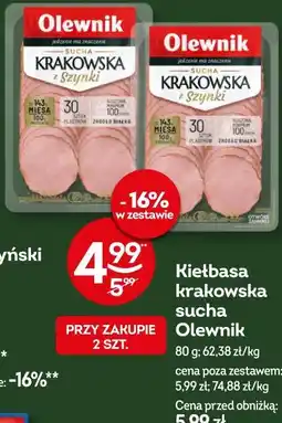 Żabka Kiełbasa krakowska sucha Olewnik oferta