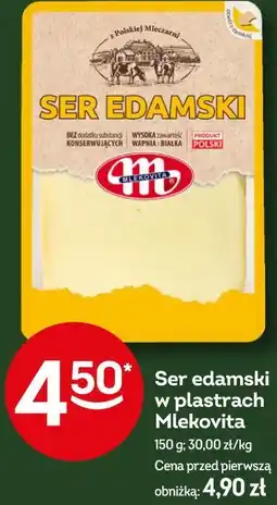 Żabka Ser edamski w plastrach Mlekovita oferta