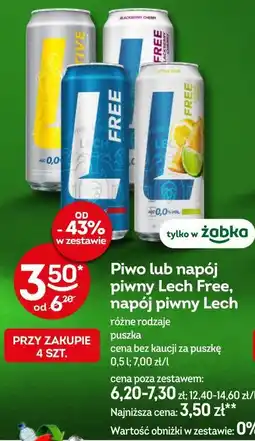 Żabka Piwo lub napój piwny Lech Free, napój piwny Lech oferta