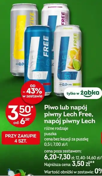 Piwo lub napój piwny Lech Free, napój piwny Lech