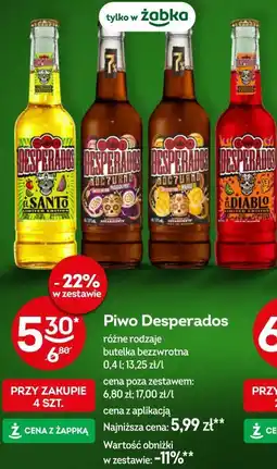 Żabka Piwo Desperados różne rodzaje butelka bezzwrotna oferta