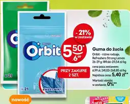 Żabka Guma do żucia Orbit - różne rodzaje, Refreshers Strong Lemon oferta