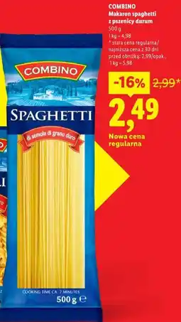 Lidl COMBINO Makaron spaghetti z pszenicy durum oferta