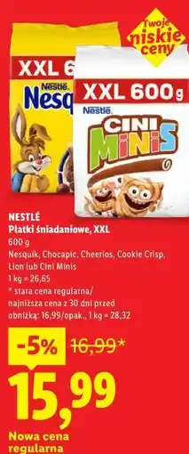 Lidl Płatki śniadaniowe, XXL NESTLÉ oferta