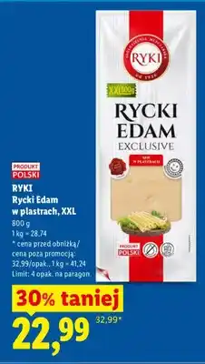 Lidl Ser Rycki Edam w plastrach XXL oferta
