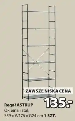 JYSK Regał Astrup okleina i stal oferta