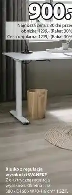 JYSK Biurko z regulacją wysokości Svaneke skóra ekologiczna i siatka poliestrowa oferta