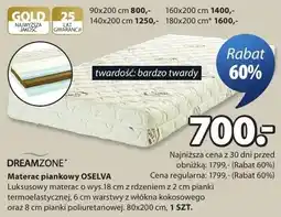 JYSK Materac piankowy Oselva 80x200cm oferta