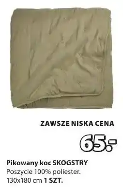 JYSK Pikowany koc poszcie 100% poliester. 130x180 cm oferta