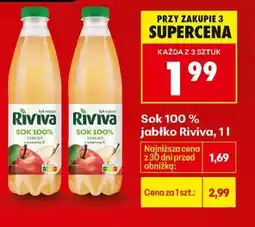 Biedronka Sok 100% jabłko Riviva, 1 l oferta