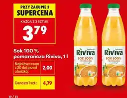 Biedronka Sok 100% pomarańcza Riviva, 1l oferta