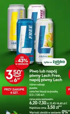 Żabka Piwo lub napój piwny Lech Free, napój piwny Lech różne rodzaje oferta