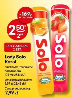 Żabka Lody Solo Koral truskawka, tropikalne, pomarańcza oferta