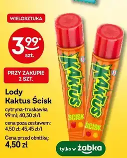 Żabka Lody Kaktus Ścisk cytryna-truskawka oferta
