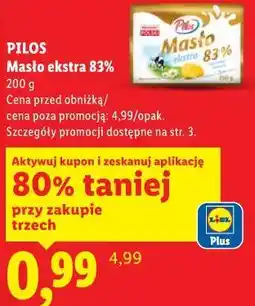 Lidl PILOS Masło ekstra 83% oferta