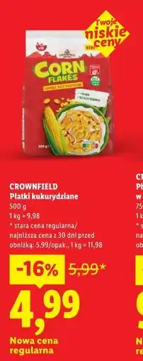 Lidl Płatki kukurydziane CROWNFIELD oferta
