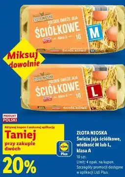 Lidl Świeże jaja ściółkowe, wielkość M lub L, klasa A ZŁOTA NIOSKA oferta