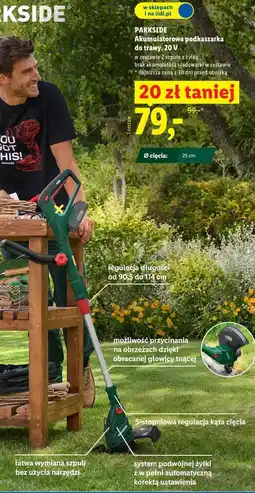 Lidl Akumulatorowa podkaszarka do trawy, 20 V PARKSIDE oferta