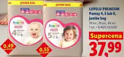Lidl LUPILU PREMIUM Pantsy 4, 5 lub 6, jumbo bag oferta