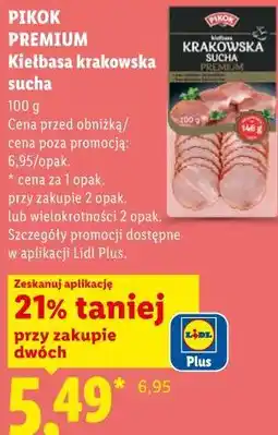 Lidl PIKOK PREMIUM Kiełbasa krakowska sucha oferta