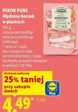 Lidl PIKOK PURE Wędzony boczek w plastrach oferta