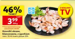 Auchan Krewetki obrane, blanszowane, z ogonkiem rozm.: 31/40, luzem, glazura 25% oferta