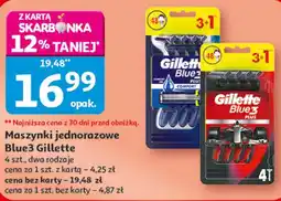 Auchan Maszynki jednorazowe Blue3 Gillette oferta