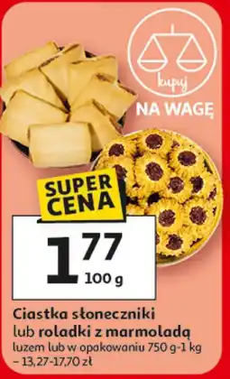 Auchan Ciastka słoneczniki lub roladki z marmoladą oferta