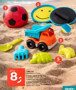 Dealz Zestaw do piasku z wywrotką zawiera: wywrotkę, grabki, łopatkę oraz 2 foremki oferta