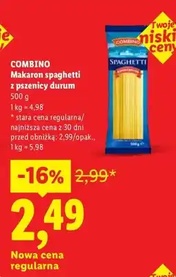 Lidl Makaron spaghetti z pszenicy durum oferta