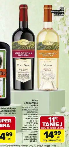 Carrefour Market Wino półsłodkie Mołdawska Dolina oferta