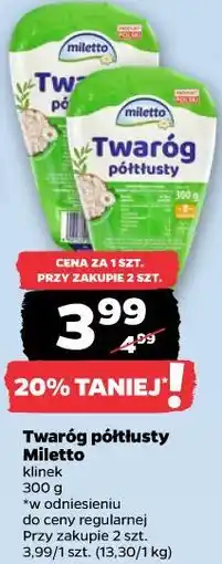 Netto Twaróg półtłusty Miletto oferta