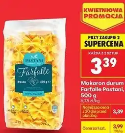 Biedronka Makaron durum Farfalle Pastani oferta