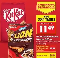 Biedronka Płatki śniadaniowe Kit Kat, Lion Triple Crunchy Nestlé, 350 g oferta