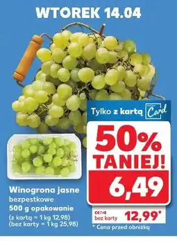 Kaufland Winogrona jasne bezpestkowe 500 g opakowanie oferta